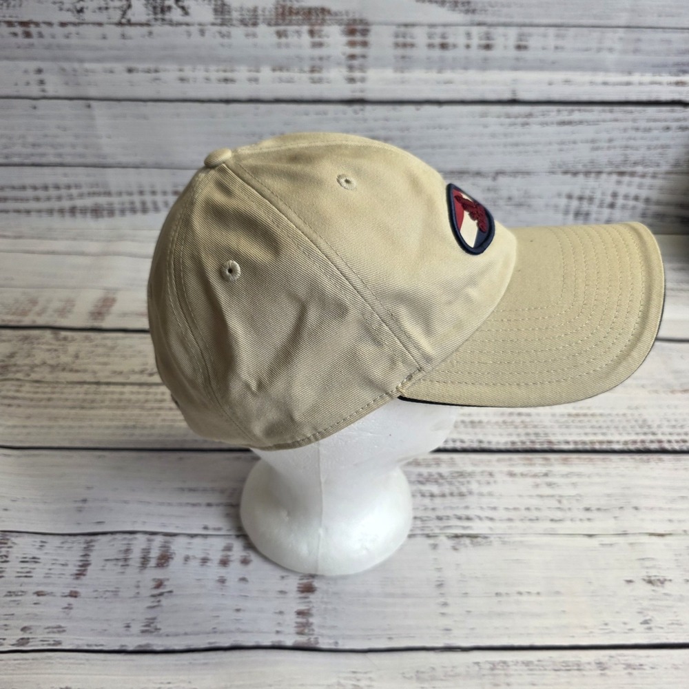 Adidas Oval Logo Beige Ball Cap Hat Adjustable Baseball Dad 90s Strap Back - Picture 3 of 8